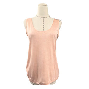 Vera‎ Crutina Vintage Pink Sleeveless Scoop Neck Silk Top Womens Size Small